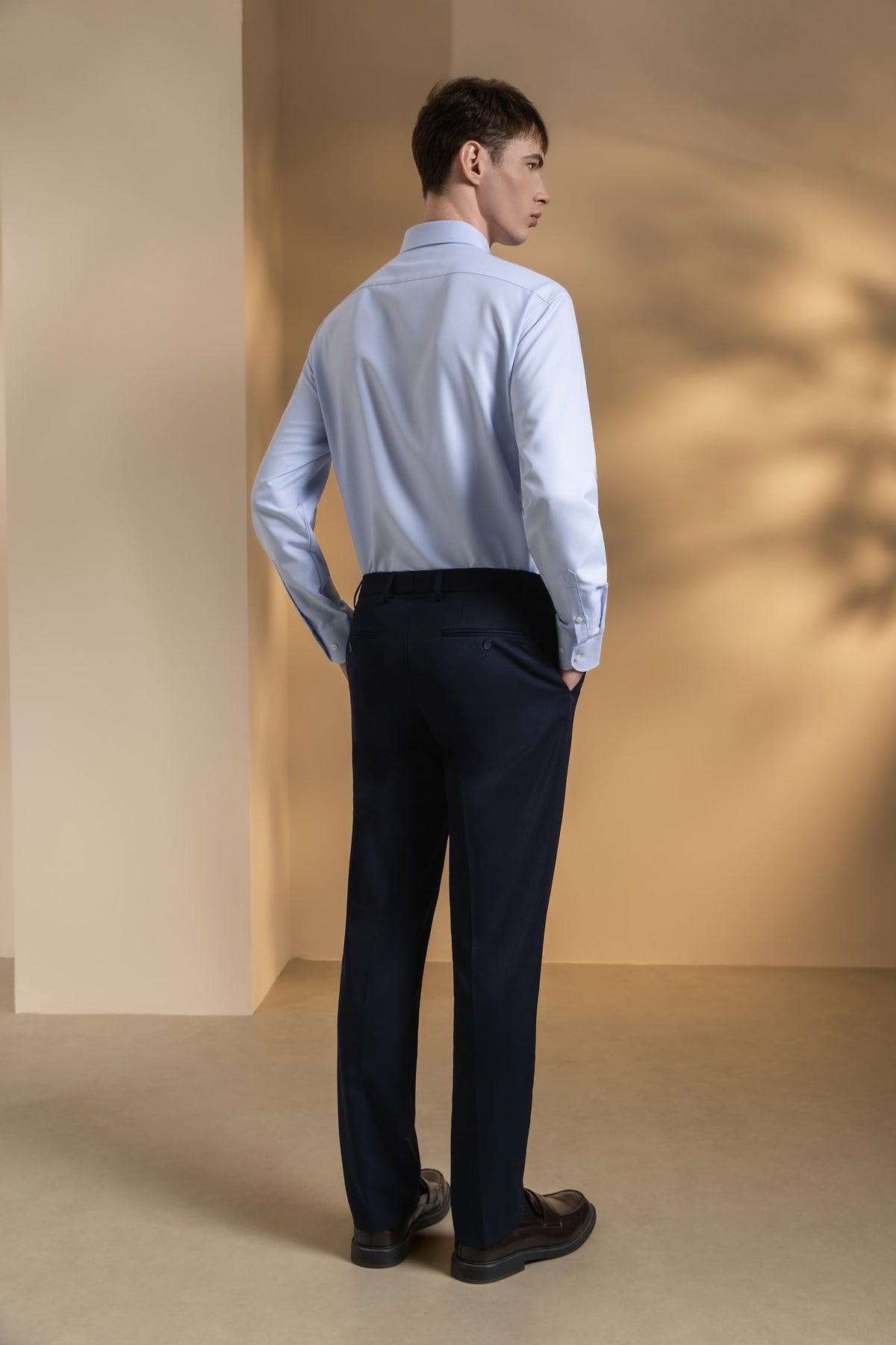 Non-Iron Dry 2-Tone Oxford Smart Fit Long Sleeve Shirt