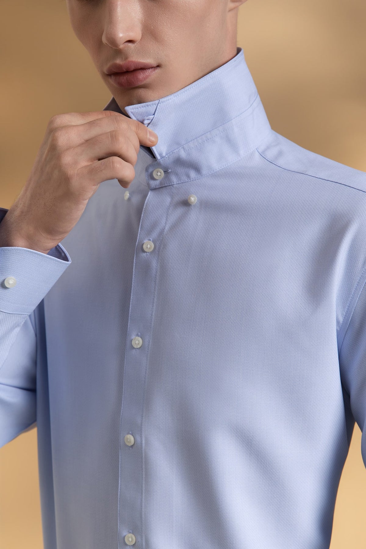 Non-Iron Dry 2-Tone Oxford Smart Fit Long Sleeve Shirt