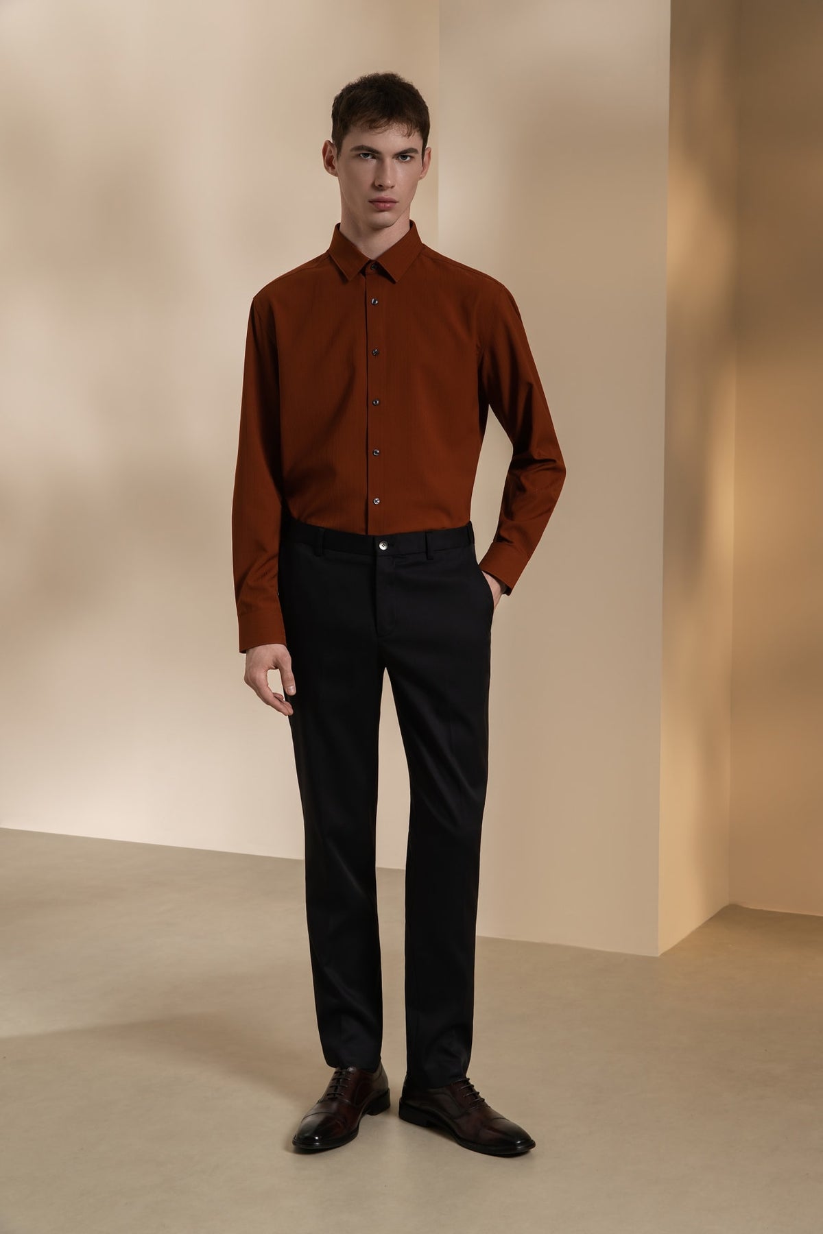 Non-Iron Dry Texture Smart Fit Long Sleeve Shirt