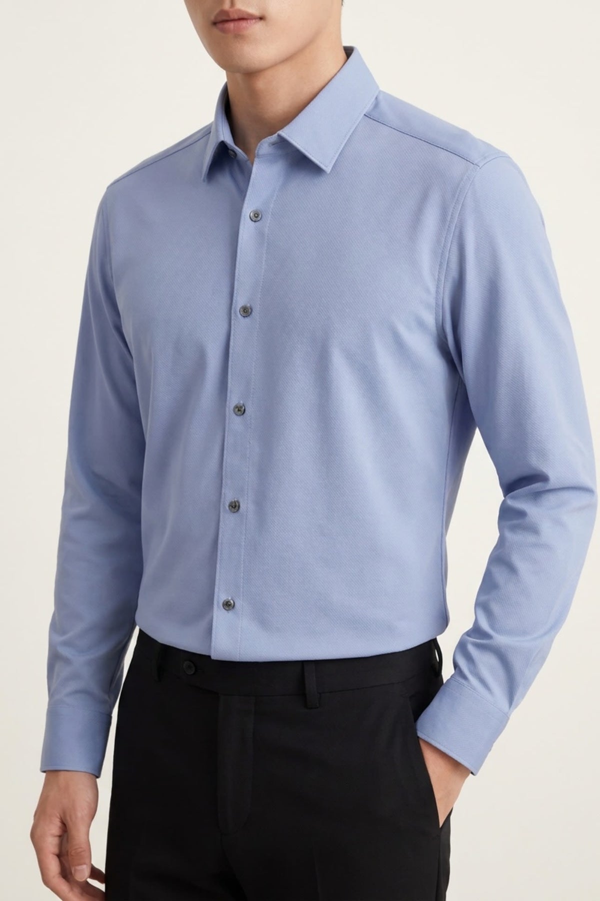 Non-Iron Dry Stretch Fine Twill Slim Fit Long Sleeve Shirt