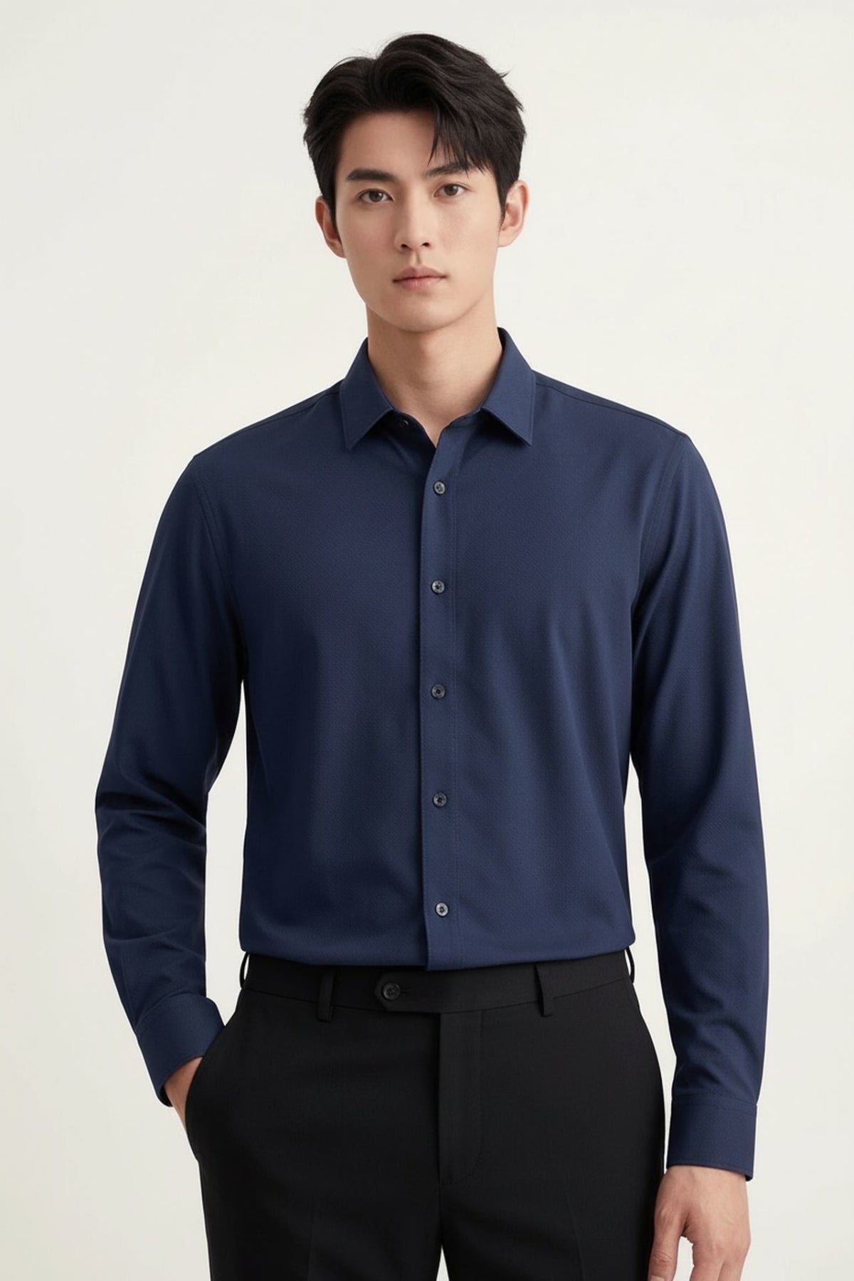 Non-Iron Dry Stretch Fine Twill Slim Fit Long Sleeve Shirt