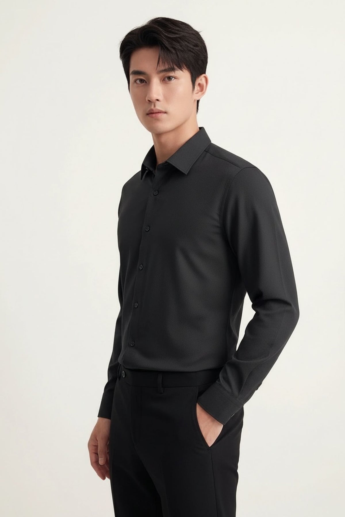 Non-Iron Dry Stretch Fine Twill Slim Fit Long Sleeve Shirt