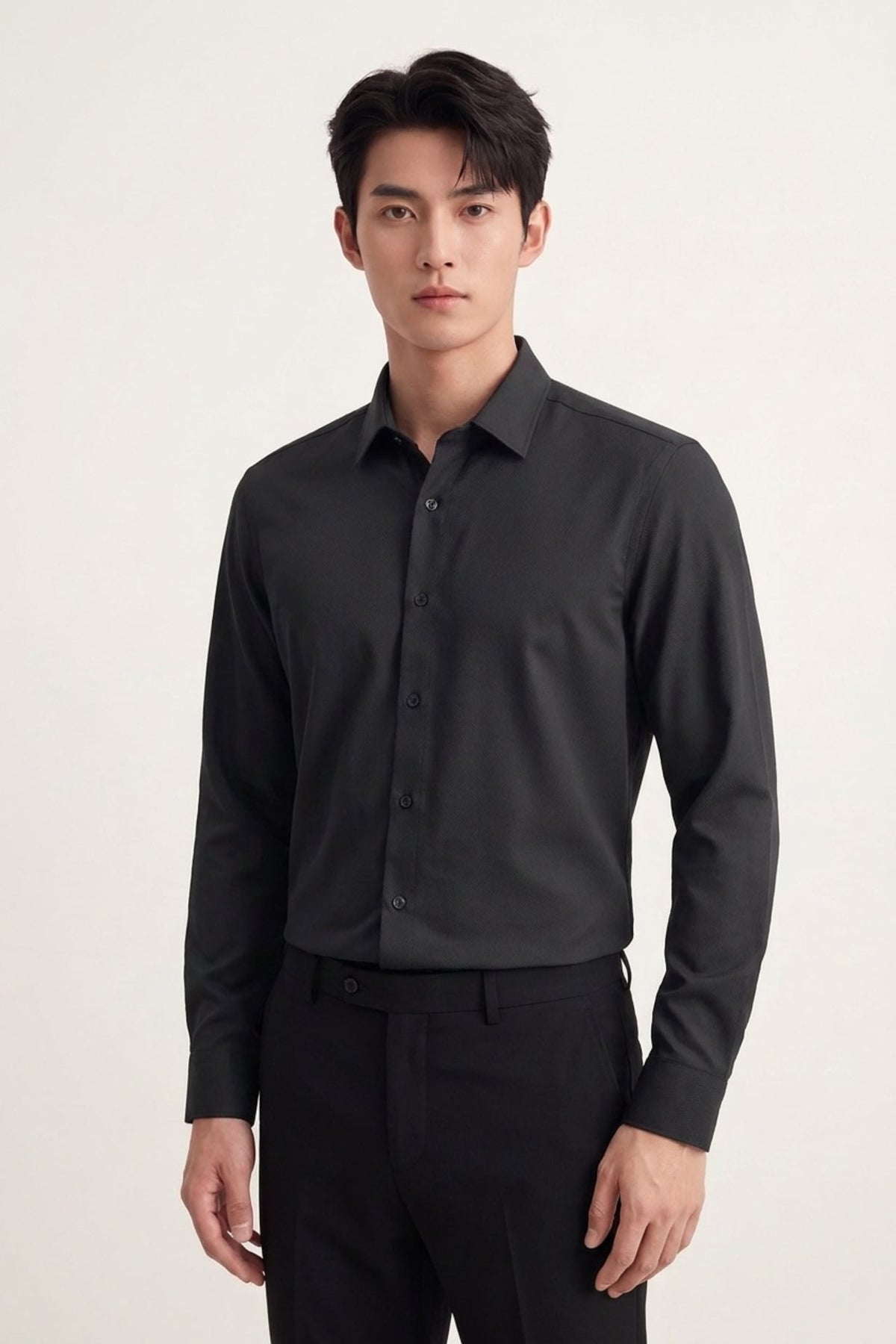 Non-Iron Dry Stretch Fine Twill Slim Fit Long Sleeve Shirt