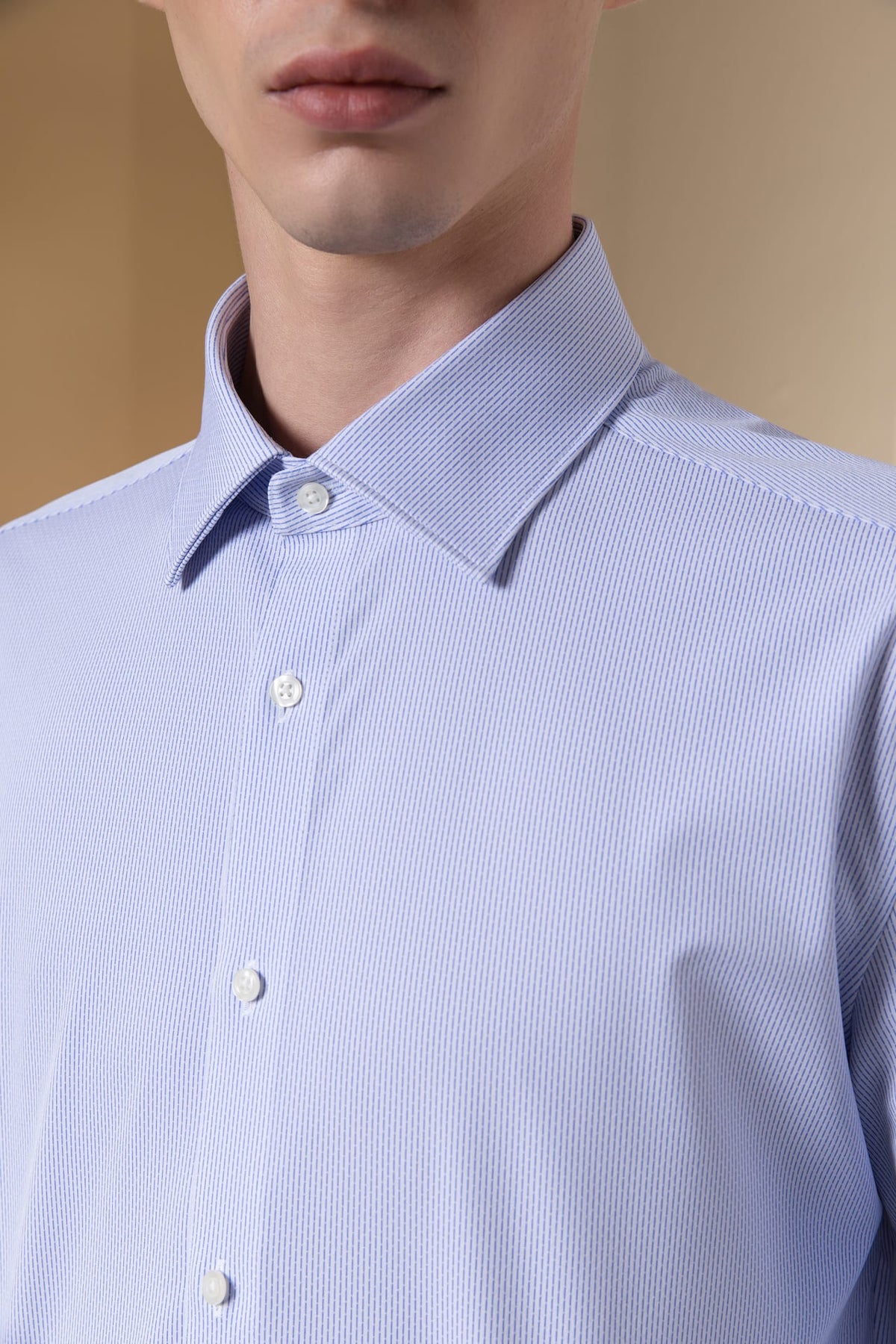 Non-Iron Dry Stretch Stripe Smart Fit Long Sleeve Shirt