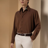 2 Side Brush Twill Comfort Fit Long Sleeve Casual Shirt