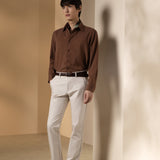 2 Side Brush Twill Comfort Fit Long Sleeve Casual Shirt