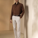2 Side Brush Twill Comfort Fit Long Sleeve Casual Shirt