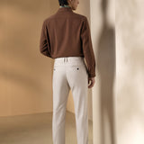 2 Side Brush Twill Comfort Fit Long Sleeve Casual Shirt