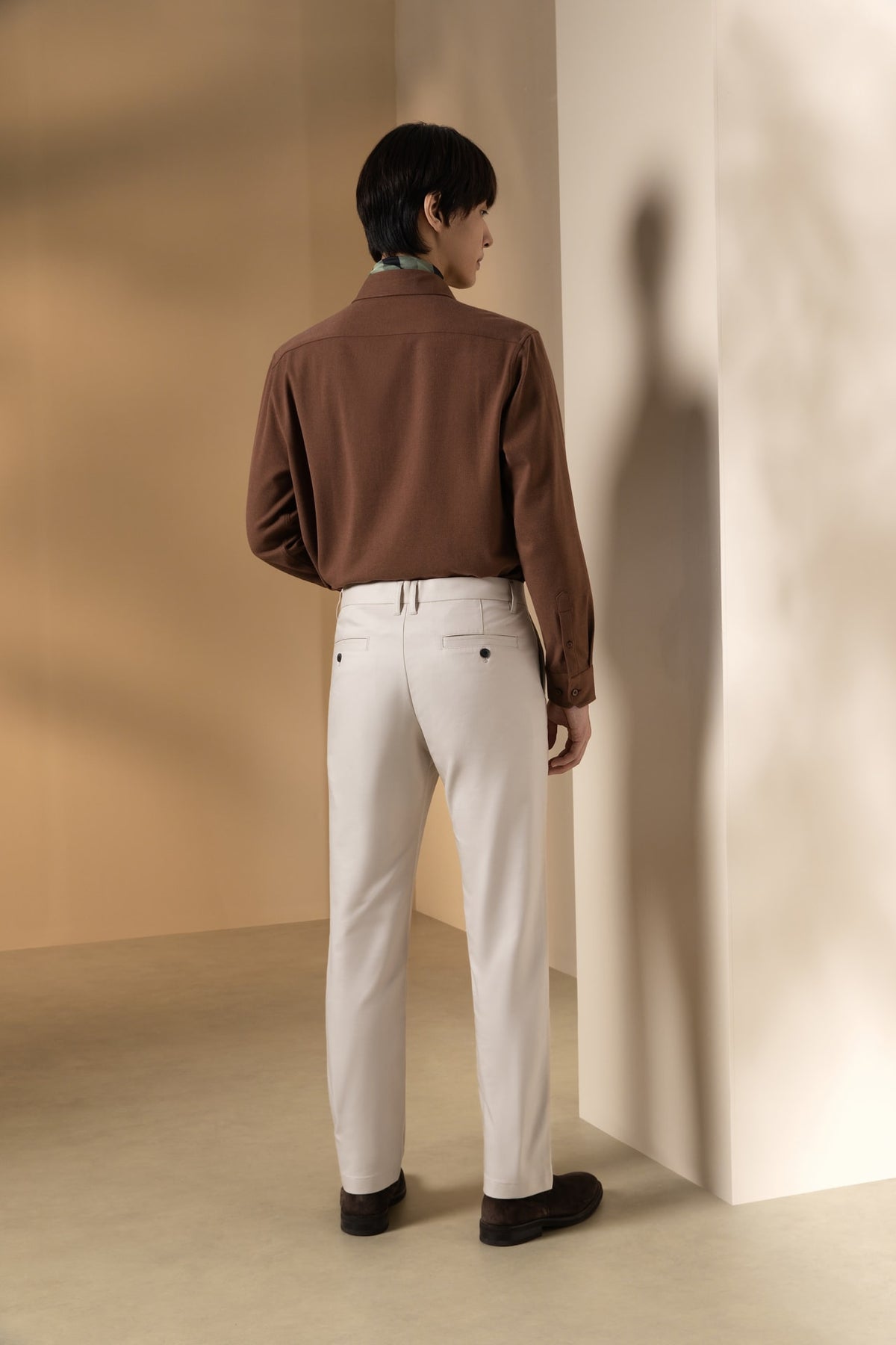 2 Side Brush Twill Comfort Fit Long Sleeve Casual Shirt