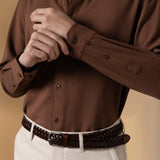 2 Side Brush Twill Comfort Fit Long Sleeve Casual Shirt
