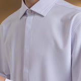 Non-Iron Dry Stretch Herringbone Smart Fit Long Sleeve Shirt
