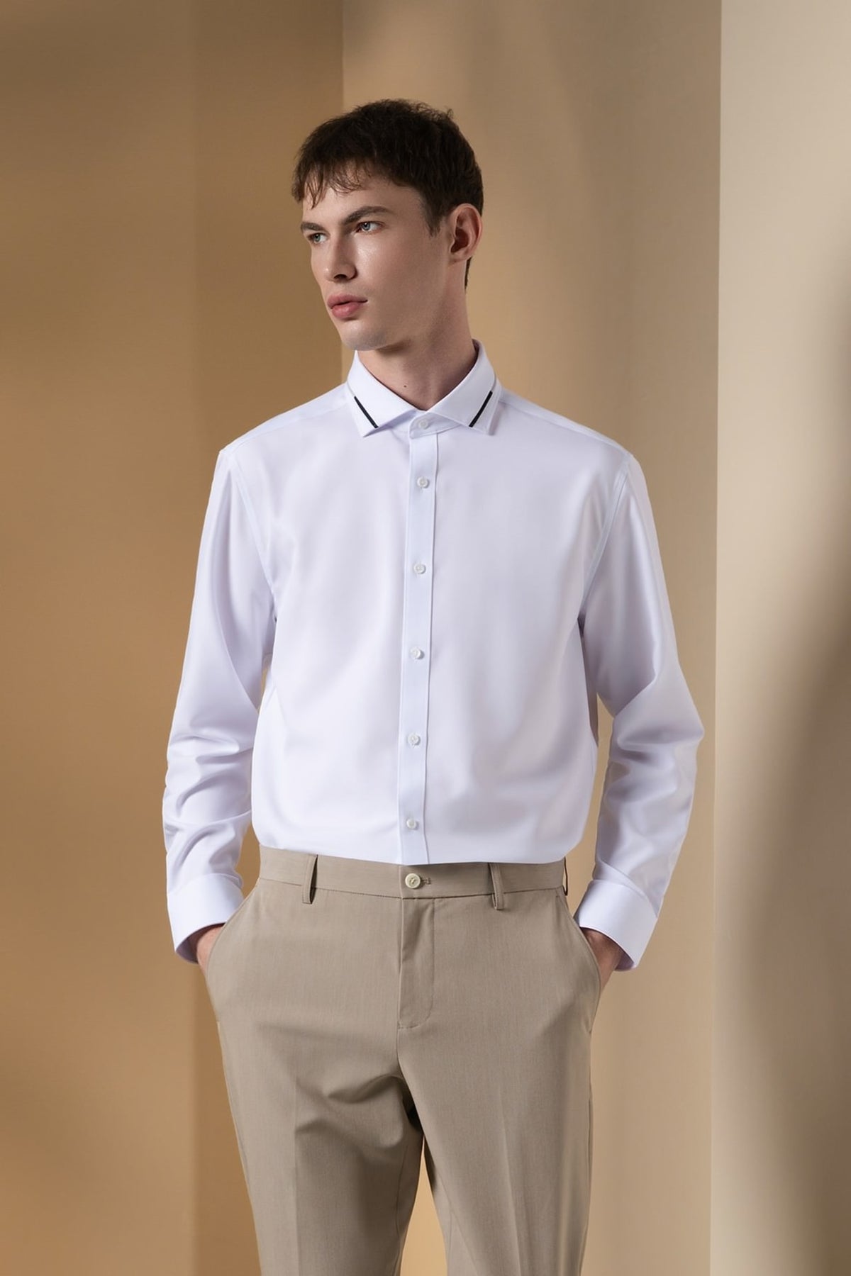 Non-Iron Dry Poplin Smart Fit Long Sleeve Shirt