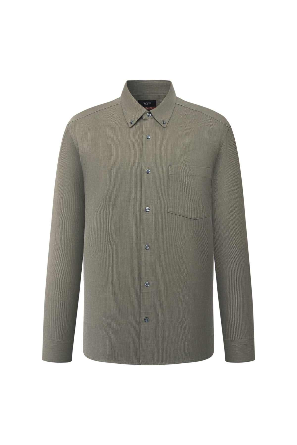 Lyocell Blend Stripe Comfor Fit Long Sleeve Casual Shirt
