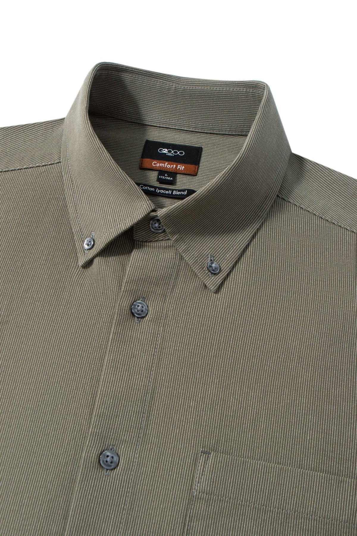 Lyocell Blend Stripe Comfor Fit Long Sleeve Casual Shirt
