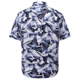Non-Iron Pure Cotton Geometric Leaves Print Relax Fit Short Sleeve Casual Shirt