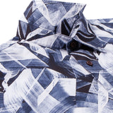 Non-Iron Pure Cotton Geometric Leaves Print Relax Fit Short Sleeve Casual Shirt