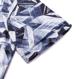 Non-Iron Pure Cotton Geometric Leaves Print Relax Fit Short Sleeve Casual Shirt