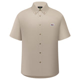 Pure Cotton Oxford Relax Fit Short Sleeve Casual Shirt with Logo