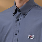 Pure Cotton Oxford Relax Fit Short Sleeve Casual Shirt with Logo