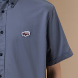 Pure Cotton Oxford Relax Fit Short Sleeve Casual Shirt with Logo