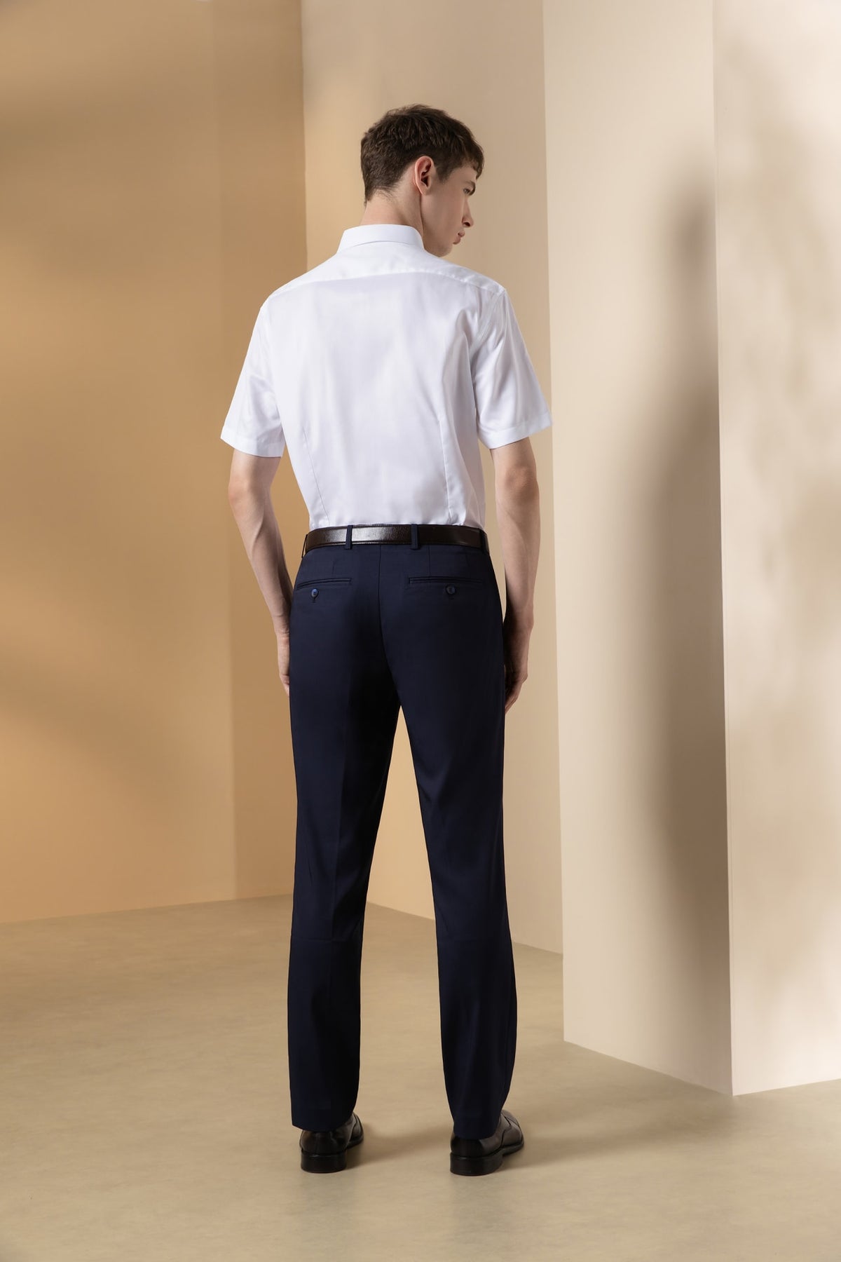 Non-Iron Cotton Blend Dobby Twill Smart Fit Short Sleeve Shirt