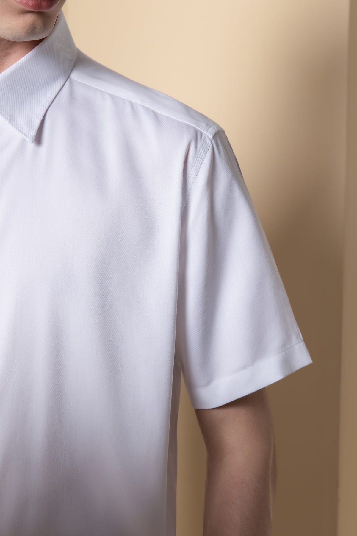 Non-Iron Cotton Blend Dobby Twill Smart Fit Short Sleeve Shirt