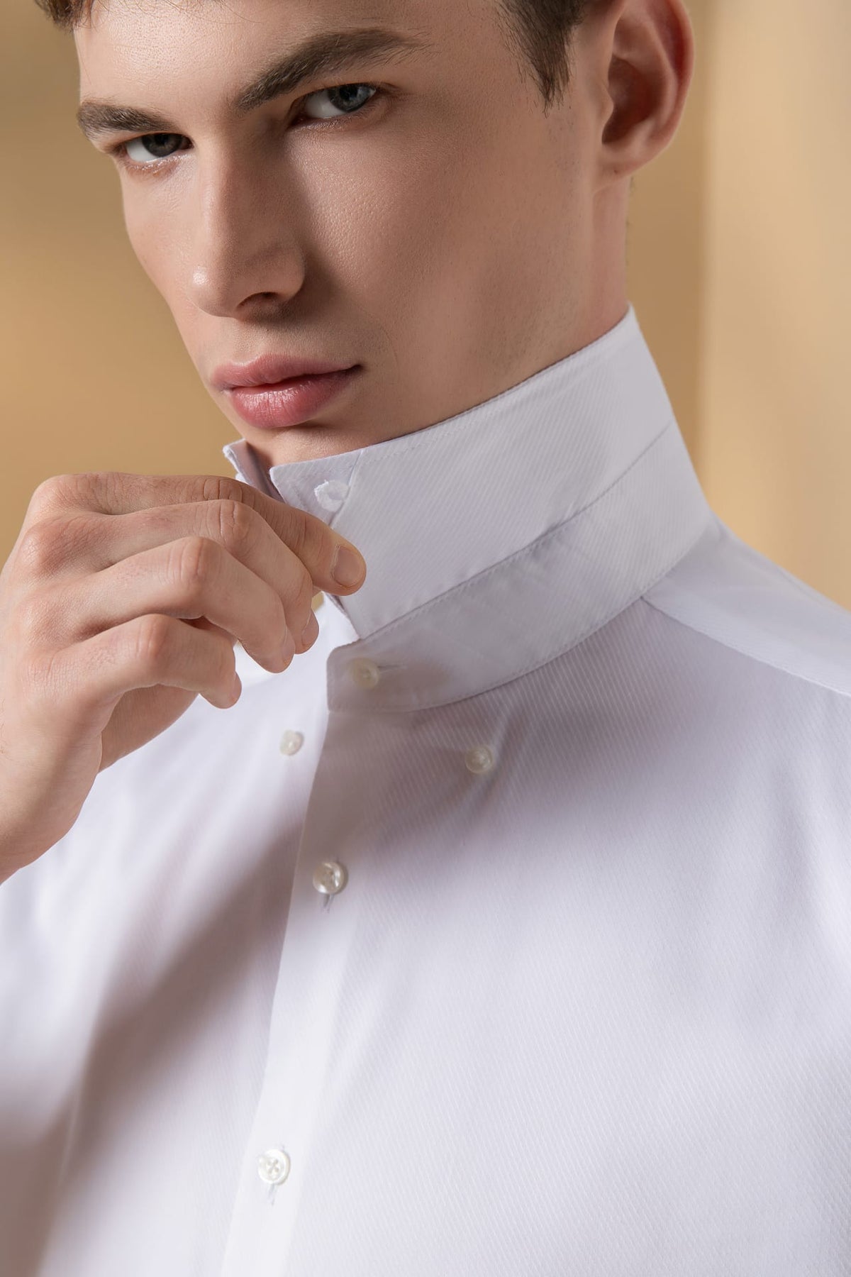 Non-Iron Cotton Blend Dobby Twill Smart Fit Short Sleeve Shirt