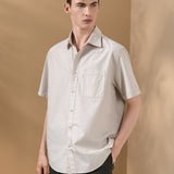 Non-Iron Easy Care Cotton Blend Stretch Check Smart Fit Short Sleeve Shirt