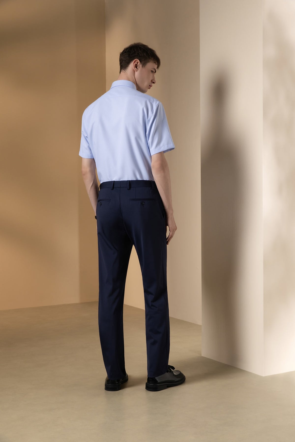 Non-Iron Dry 2-Tone Oxford Smart Fit Short Sleeve Shirt