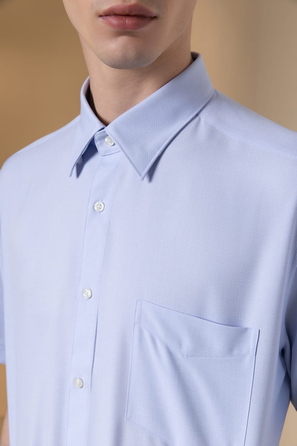 Non-Iron Dry 2-Tone Oxford Smart Fit Short Sleeve Shirt