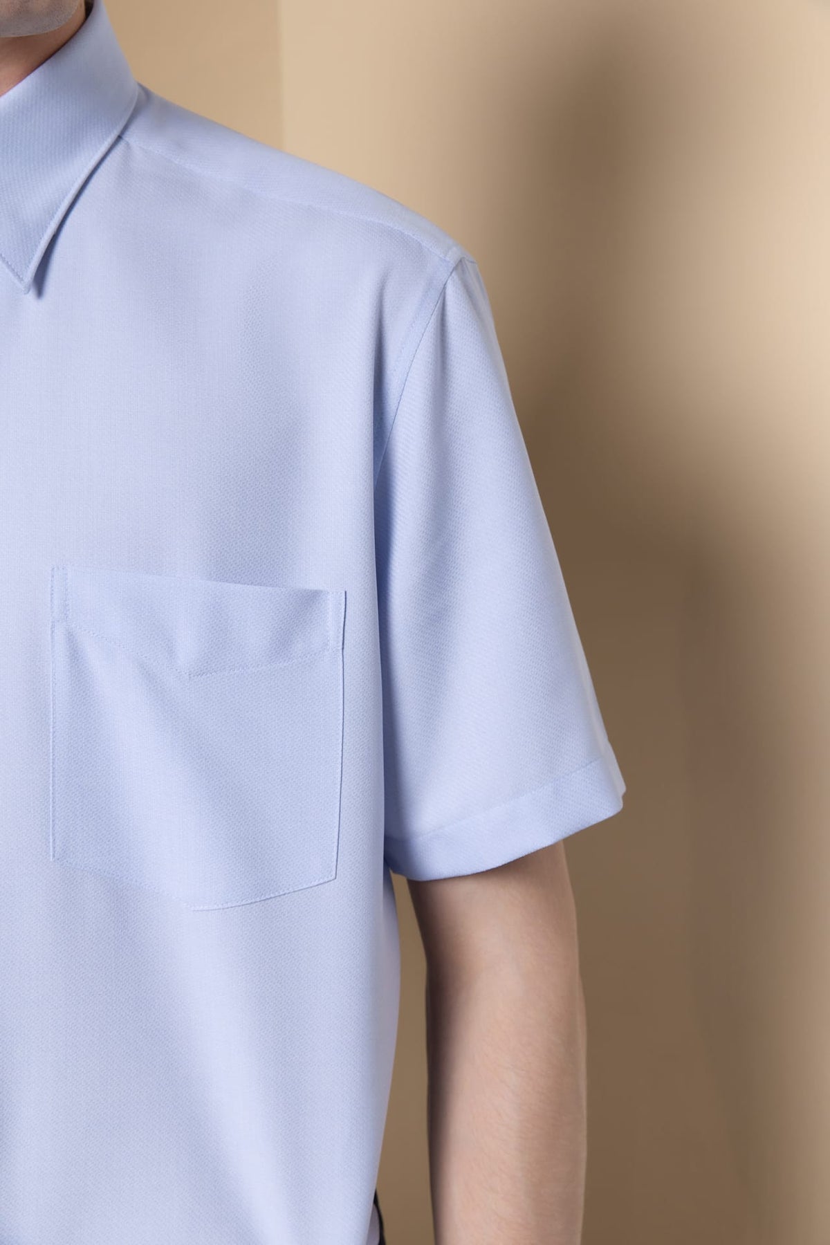 Non-Iron Dry 2-Tone Oxford Smart Fit Short Sleeve Shirt