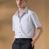 Non-Iron Dry Stripe Smart Fit Short Sleeve Shirt