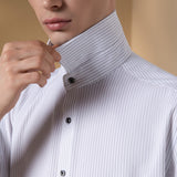 Non-Iron Dry Stripe Smart Fit Short Sleeve Shirt