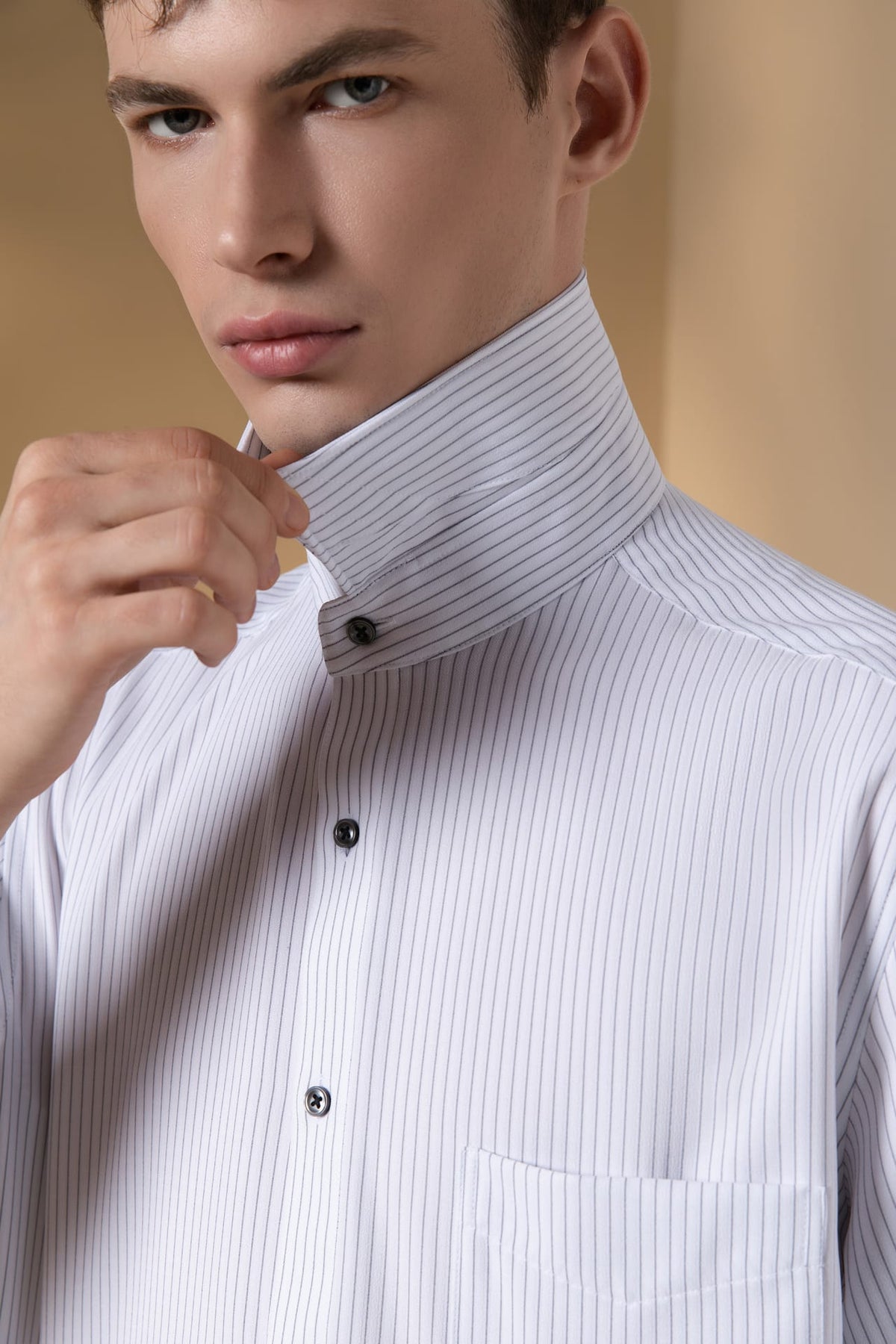 Non-Iron Dry Stripe Smart Fit Short Sleeve Shirt