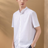Poly Knit Comfort Fit Stand Collar Short Sleeve Shirt