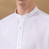 Poly Knit Comfort Fit Stand Collar Short Sleeve Shirt
