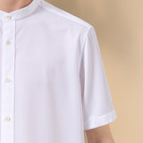 Poly Knit Comfort Fit Stand Collar Short Sleeve Shirt