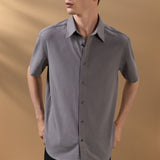 2 Side Brush Twill Comfort Fit Short Sleeve Casual Shirt