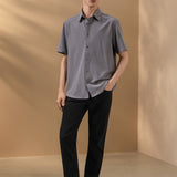 2 Side Brush Twill Comfort Fit Short Sleeve Casual Shirt