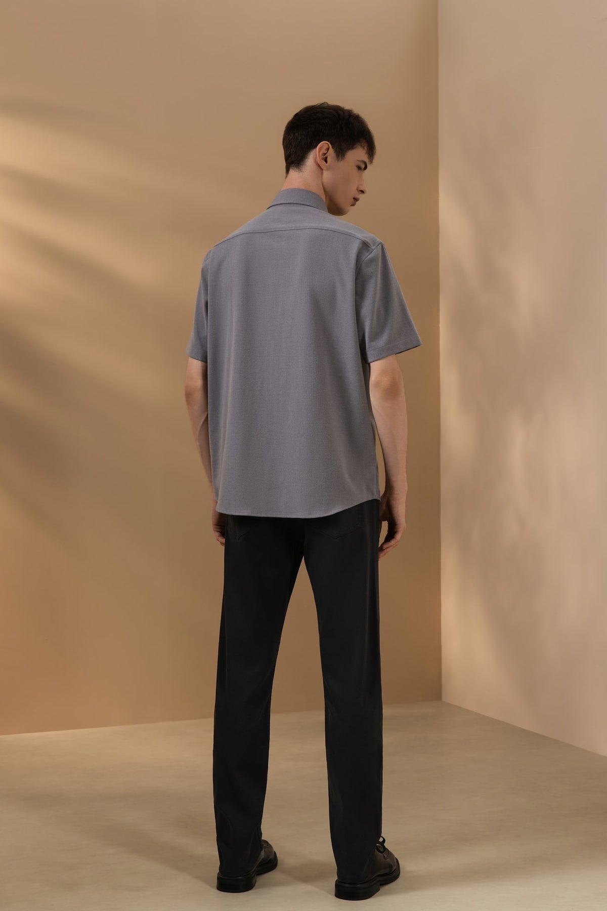 2 Side Brush Twill Comfort Fit Short Sleeve Casual Shirt