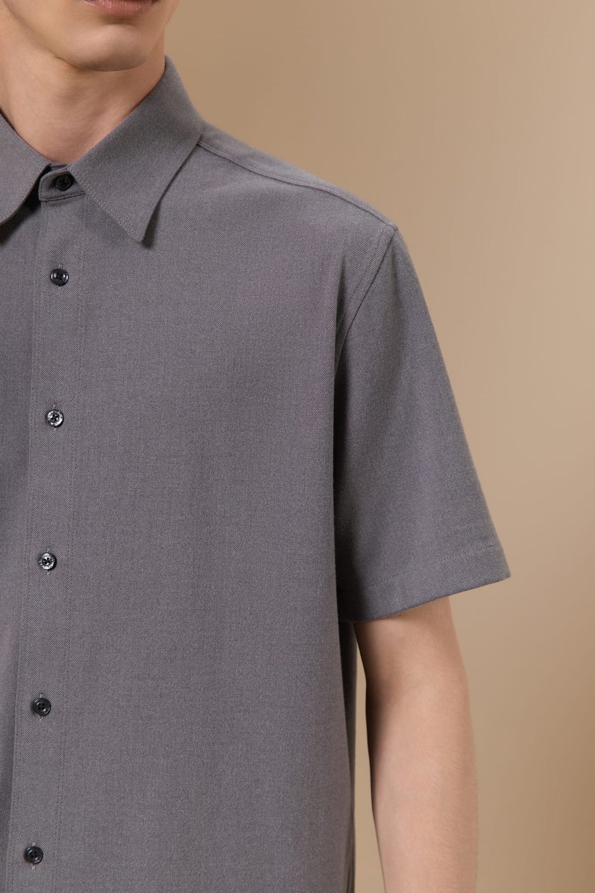 2 Side Brush Twill Comfort Fit Short Sleeve Casual Shirt