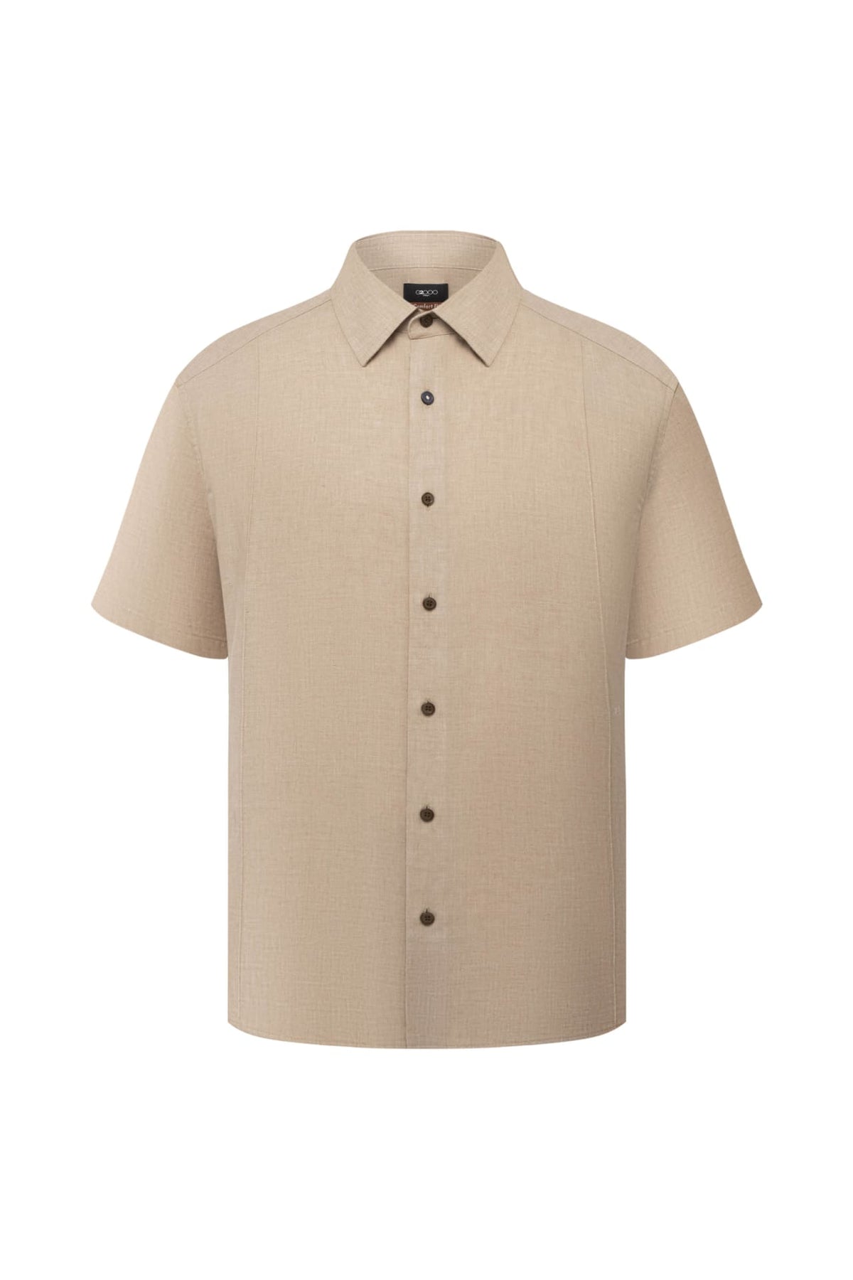 Linen Blend Comfort Fit Short Sleeve Casual Shirt