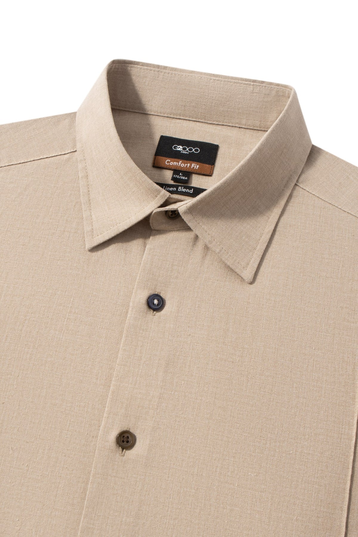 Linen Blend Comfort Fit Short Sleeve Casual Shirt