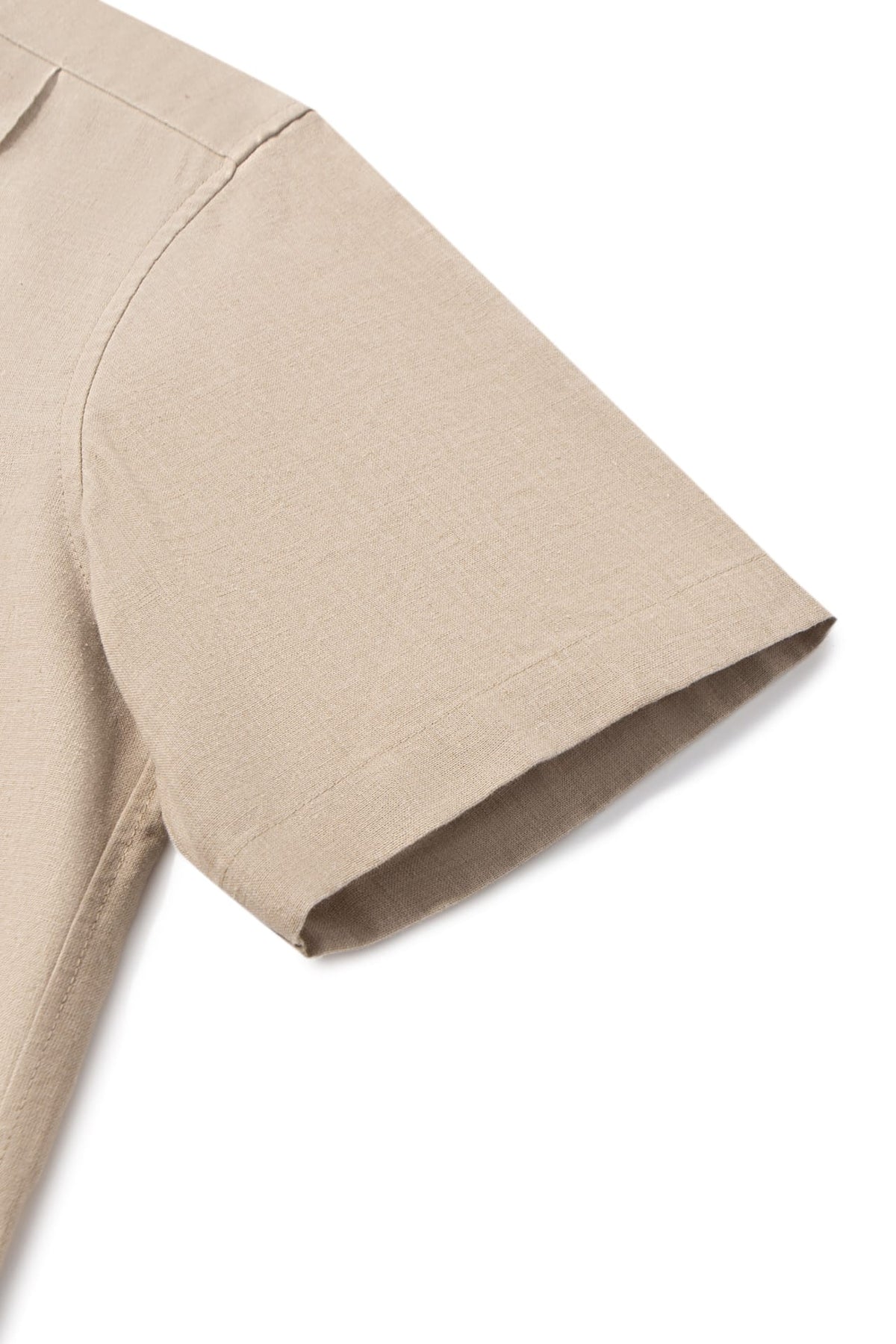 Linen Blend Comfort Fit Short Sleeve Casual Shirt