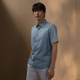 Linen Blend Comfort Fit Short Sleeve Casual Shirt