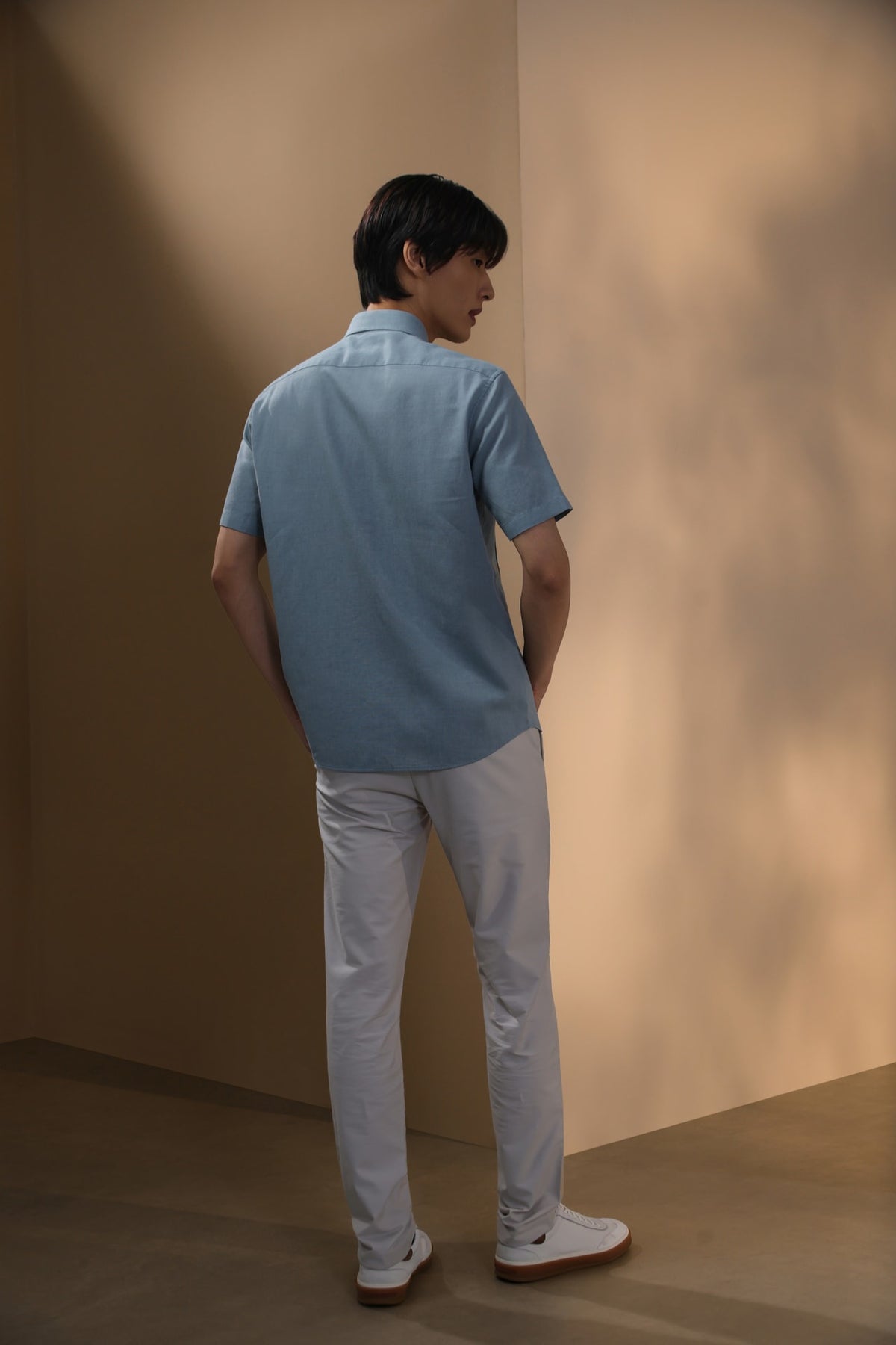 Linen Blend Comfort Fit Short Sleeve Casual Shirt