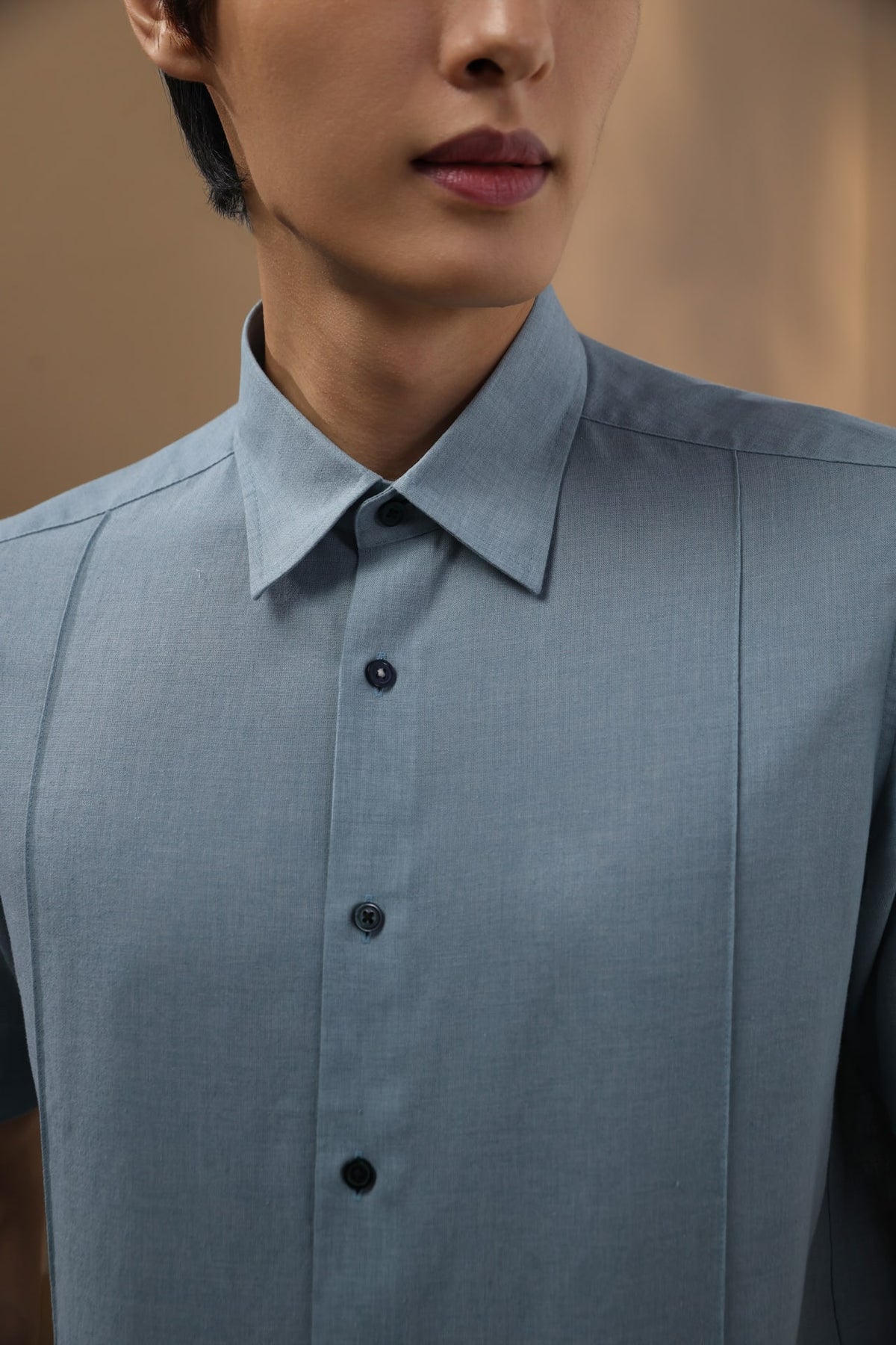 Linen Blend Comfort Fit Short Sleeve Casual Shirt