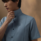Linen Blend Comfort Fit Short Sleeve Casual Shirt