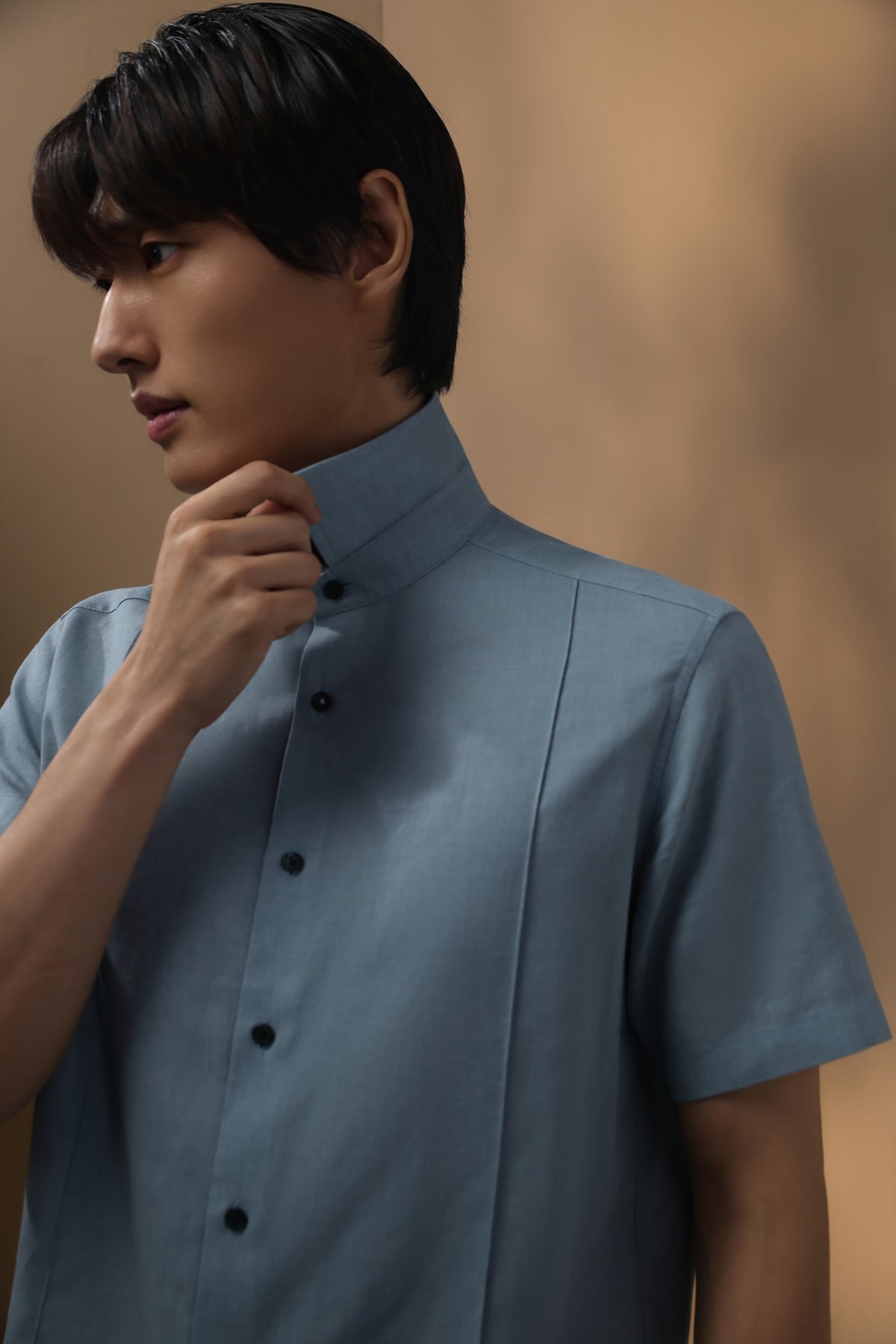 Linen Blend Comfort Fit Short Sleeve Casual Shirt