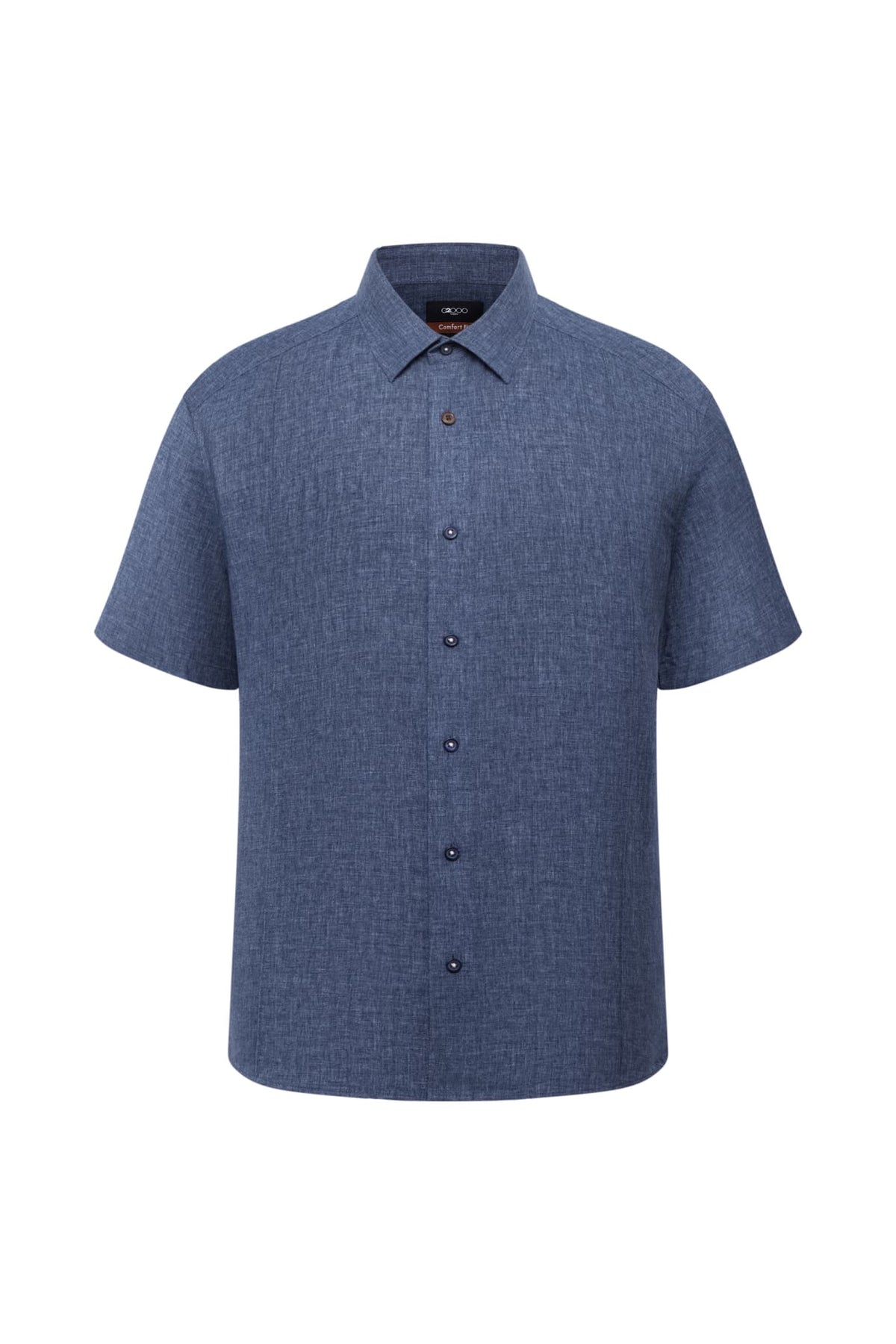 Linen Blend Comfort Fit Short Sleeve Casual Shirt